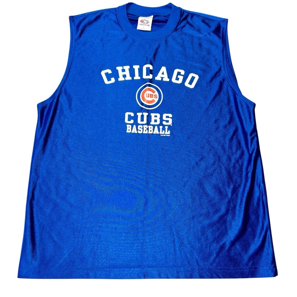 Vintage Y2k Dazzle Chicago Cubs Sleeveless Shirt Mens Large MLB Baseball‎